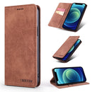 TAOKKIM Retro Matte PU Horizontal Flip Leather Case with Holder & Card Slots For iPhone 12 / 12 Pro(Brown)