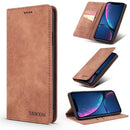 TAOKKIM Retro Matte PU Horizontal Flip Leather Case with Holder & Card Slots For iPhone XR(Brown)