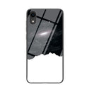 Starry Sky Painted Tempered Glass TPU Shockproof Protective Case For iPhone XR(Universe Starry Sky)