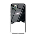 Starry Sky Painted Tempered Glass TPU Shockproof Protective Case For iPhone 12 / 12 Pro(Universe Starry Sky)