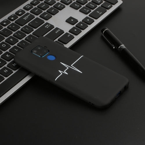 For Huawei Mate 30 Lite Shockproof Stick Figure Pattern Soft TPU Protective Case(Heart Rate)