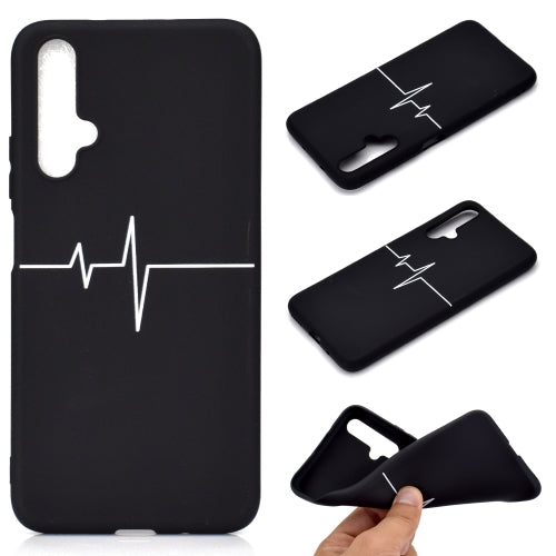 For Huawei Honor 20 Shockproof Stick Figure Pattern Soft TPU Protective Case(Heart Rate)