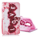 For Huawei Nova 5i Pro Colored Drawing Pattern Horizontal Flip PU Leather Case with Holder & Card Slots & Wallet & Lanyard(LOVE)
