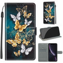 Voltage Colored Drawing Magnetic Clasp Horizontal Flip PU Leather Case with Holder & Card Slots For iPhone XR(C20 Gold Silver Flying Butterflies)