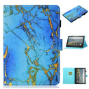 For Amazon Fire HD 10 (2021) Coloured Drawing Stitching Horizontal Flip Leather Case with Holder & Card Slot & Sleep / Wake-up Function(Gilded Marble)