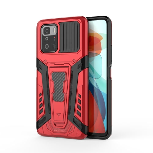 For Xiaomi Redmi Note 10 Pro 5G War Chariot Series Armor All-inclusive Shockproof PC + TPU Protective Case with Invisible Holder(Red)
