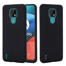 For Motorola Moto E7 2020 Pure Color Liquid Silicone Shockproof Full Coverage Case(Black)
