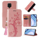For Xiaomi Redmi Note 9S Embossed Lucky Tree Horizontal Flip Leather Case with Holder & Card Slot & Wallet & Lanyard(Rose Gold)