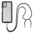 For Motorola Moto G Stylus 2021 Starry Sky Solid Color Series Shockproof PC + TPU Protective Case with Neck Strap(Black)