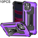 10 PCS Knight Jazz PC+TPU Shockproof Protective Case with Foldable Holder For iPhone 11(Purple)