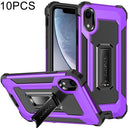 10 PCS Knight Jazz PC+TPU Shockproof Protective Case with Foldable Holder For iPhone XR(Purple)