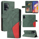 For OPPO A94 5G / 4G / F19 Pro / A95 5G Dual-color Splicing Horizontal Flip PU Leather Case with Holder & Card Slots & Wallet(Green)