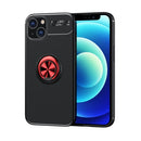 Metal Ring Holder 360 Degree Rotating TPU Case For iPhone 13(Black+Red)
