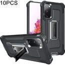 For Samsung Galaxy S20 FE 5G 10 PCS Knight Jazz PC+TPU Shockproof Protective Case with Foldable Holder(Black)