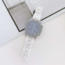 20mm Universal Rhombic Grid Ceramics Replacement Strap Watchband(White)