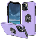 PC + TPU Shockproof Magnetic Protective Case with Invisible Ring Holder For iPhone 13(Purple)