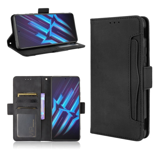 For ZTE nubia Red Magic 6R Skin Feel Calf Pattern Horizontal Flip Leather Case with Holder & Card Slots & Photo Frame(Black)