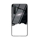 For OPPO Realme XT Starry Sky Painted Tempered Glass TPU Shockproof Protective Case(Cosmic Starry Sky)