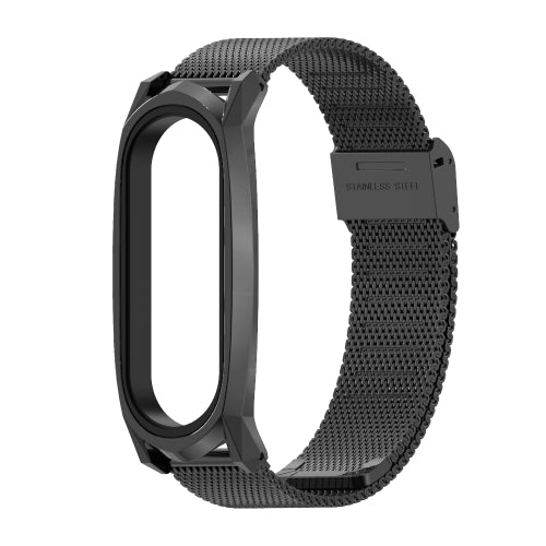 For Xiaomi Mi Band 6 / 5 / 4 / 3 Mijobs Milan Buckle GT Metal Stainless Steel Replacement Watchband(Black)