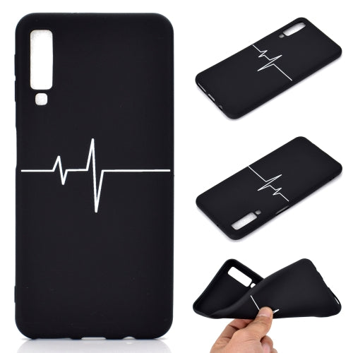 For Galaxy A7 2018 Shockproof Stick Figure Pattern Soft TPU Protective Case(Heart Rate)