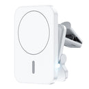 adj-987 15W Magsafe Magnetic Car Air Outlet Wireless Charger for iPhone 12 Series, with LED Indicator(White)
