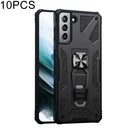 For Samsung Galaxy S21 5G 10 PCS Variety Armor TPU + PC Shockproof Magnetic Protective Case with Folding Clip Holder(Black)