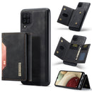 For Samsung Galaxy A12 5G DG.MING M2 Series 3-Fold Multi Card Bag + Magnetic Back Cover Shockproof Case with Wallet & Holder Function(Black)