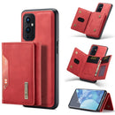 For OnePlus 9 (EU/NA) DG.MING M2 Series 3-Fold Multi Card Bag + Magnetic Back Cover Shockproof Case with Wallet & Holder Function(Red)