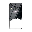 For Samsung Galaxy M20 Starry Sky Painted Tempered Glass TPU Shockproof Protective Case(Cosmic Starry Sky)