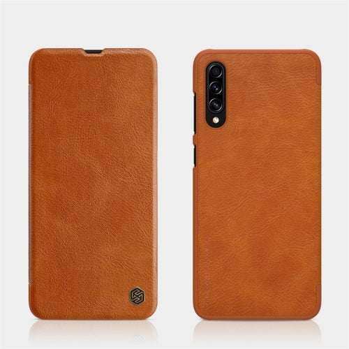 For Galaxy A70s NILLKIN QIN Series Crazy Horse Texture Horizontal Flip Leather Case with Card Slot(Brown)