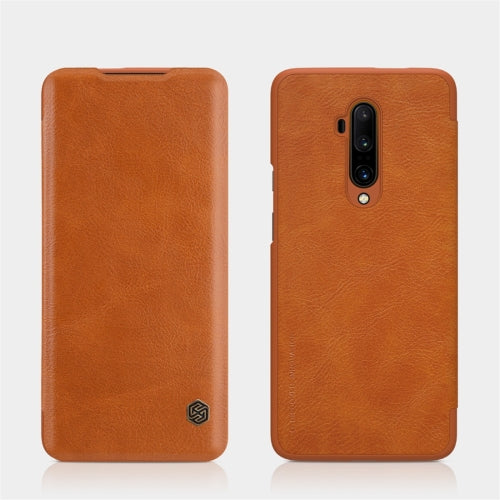 For OnePlus 7T Pro NILLKIN QIN Series Crazy Horse Texture Horizontal Flip Leather Case with Card Slot(Brown)