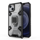 Space PC+TPU Ring Holder Protective Case For iPhone 13(White)