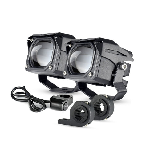 2 PCS U9 Plus 9-85V 30W Motorcycle / Car IP68 Waterproof External LED Glare Small Steel Cannon Lens Headlight Spotlight, Specification:B Suit