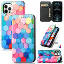Colorful Magnetic Horizontal Flip PU Leather Case with Holder & Card Slot & Wallet For iPhone 13 Pro(Color Honeycomb)