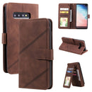 For Samsung Galaxy S10+ Skin Feel Business Horizontal Flip PU Leather Case with Holder & Multi-Card Slots & Wallet & Lanyard & Photo Frame(Brown)