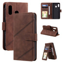 For Samsung Galaxy A20e Skin Feel Business Horizontal Flip PU Leather Case with Holder & Multi-Card Slots & Wallet & Lanyard & Photo Frame(Brown)