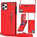 Cross-body Zipper Square TPU+PU Back Cover Case with Holder & Card Slots & Wallet & Strap For iPhone 11 Pro Max(Red)