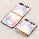 For Samsung Galaxy Z Flip GKK Electroplating Painted Glass Protective Case(Happy Ending 01)