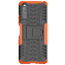 For Sony Xperia 10 III Tire Texture Shockproof TPU+PC Protective Case with Holder(Orange)