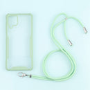 For Samsung Galaxy A12 5G Acrylic + Color TPU Shockproof Case with Neck Lanyard(Avocado)