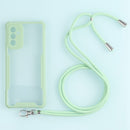For Samsung Galaxy A82 Acrylic + Color TPU Shockproof Case with Neck Lanyard(Avocado)