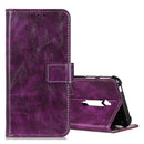 For ZTE Red Magic 3S Retro Crazy Horse Texture Horizontal Flip Leather Case with Holder & Card Slots & Photo Frame & Wallet(Purple)