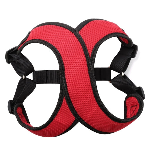 Vest-style Nylon Mesh Breathable Pet Chest Strap Dog Traction Rope, Size:L(Red)