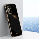 For Samsung Galaxy A82 5G XINLI Straight 6D Plating Gold Edge TPU Shockproof Case(Black)