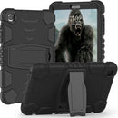 For Samsung Galaxy Tab A8.4 2020 T307 3-Layer Protection Screen Frame + PC + Silicone Shockproof Combination Case with Holder(Black+Black)