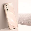 For Xiaomi Redmi Note 9 4G XINLI Straight 6D Plating Gold Edge TPU Shockproof Case(Pink)