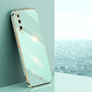 For Xiaomi Mi 9 XINLI Straight 6D Plating Gold Edge TPU Shockproof Case(Mint Green)