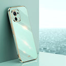 For Xiaomi Mi 11 XINLI Straight 6D Plating Gold Edge TPU Shockproof Case(Mint Green)