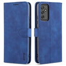 For Samsung Galaxy A82 5G AZNS Skin Feel Calf Texture Horizontal Flip Leather Case with Card Slots & Holder & Wallet(Blue)