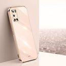 For OPPO A52 XINLI Straight 6D Plating Gold Edge TPU Shockproof Case(Pink)